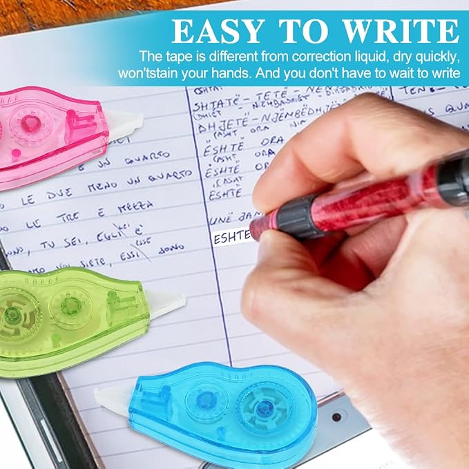 12pcs/2sets White Out Correction Tape, Portable Mini White Out Tape Whiteout - Image 6