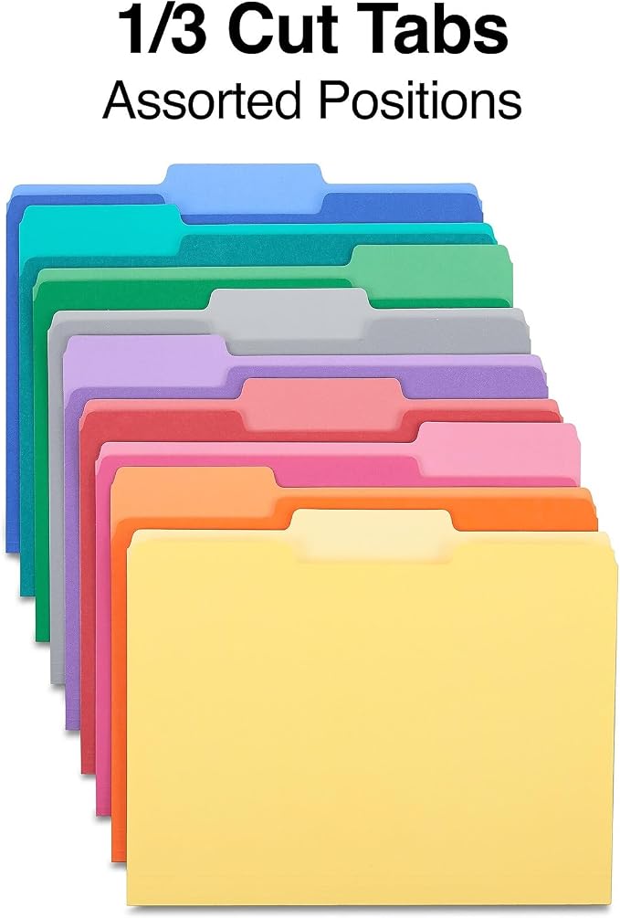 Staples File Folders, Letter Size, 1/3‑Cut Tabs, Durable Paper Stock, 200/Carton - Image 4