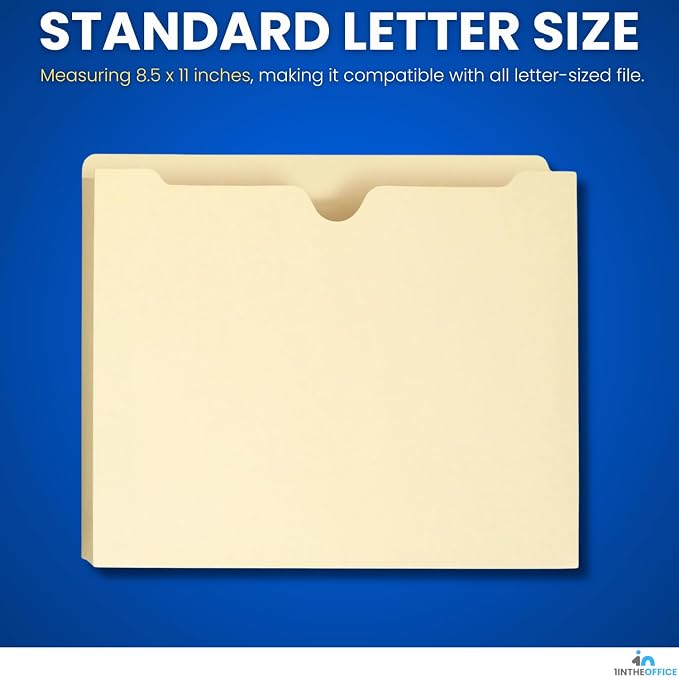 1InTheOffice Manila Expanding File Folders Jacket, 50 Pack - Image 3
