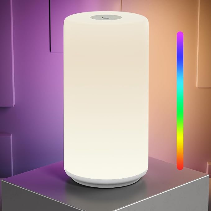 Touch Bedside Table Lamp, 3 Way Dimmable Warm White Lights by ROOTRO