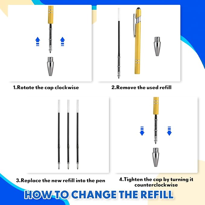 Zonon 100 Pcs 3.85 Inch Retractable Ballpoint Pen Refills Bulk - Image 4