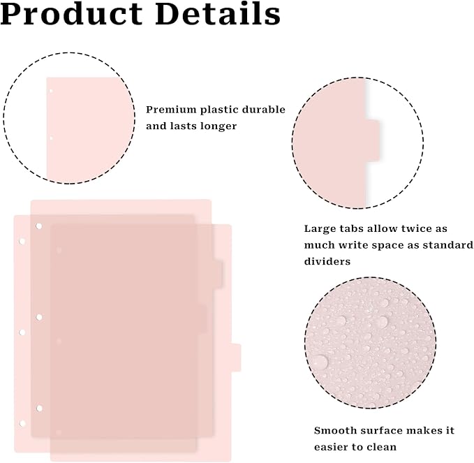 3 Ring Pink Binder Dividers - Image 5