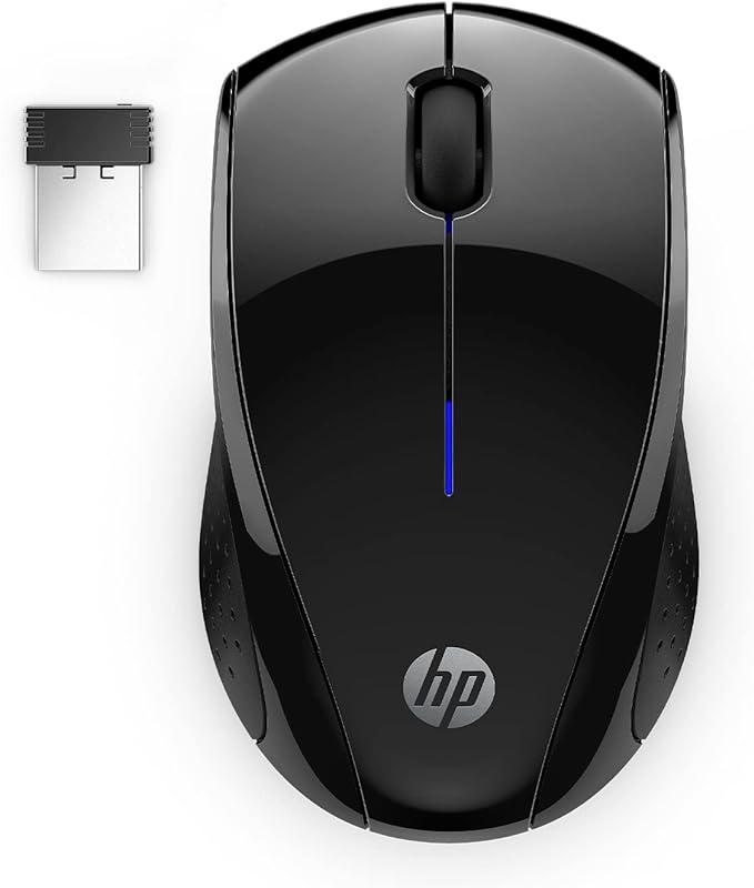 HP X3000 G3 Wireless Mouse - Black, 15-Month Battery, Side Grips for Control, Travel-Friendly, Blue LED, Powerful 1600 DPI Optical Sensor, Compatible with Wins PC/Laptop, Mac, Chromebook (683N7AA)-DeskLoop Office