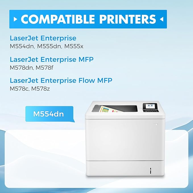 212A Toner Cartridges 4 Pack with Chip Compatible for HP 212A W2120A 212X W2120X Color Laserjet Enterprise MFP M578c M578z M554dn M555dn M555x M578dn M578f M555 M554 M578 Printer Ink All-in-One Black-DeskLoop Office