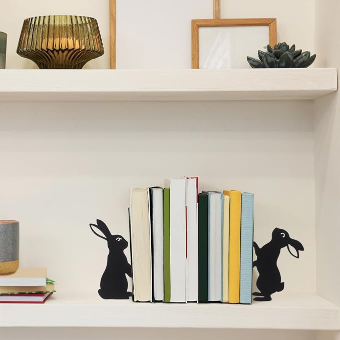Geelin Bunny Metal Bookends Set of 2 Styles Easter Cute Rabbit Book Ends - Image 7