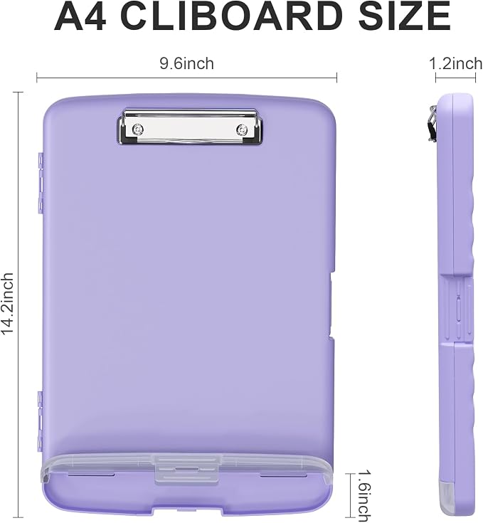 Plastic Clipboard with Storage, 8.5 x 11 Storage Organization Box Side-Opening - Image 2