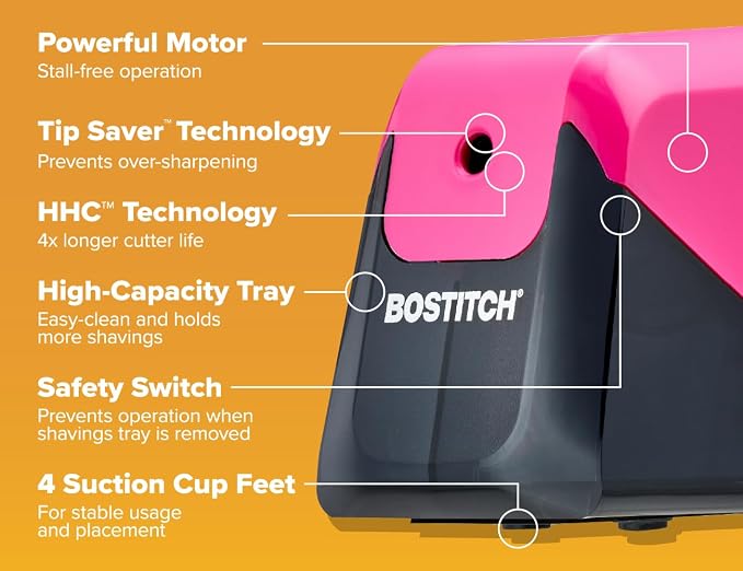 Bostitch Office Battery Pencil Sharpener, 4X Longer Cutter Life, Tip Saver - Image 5