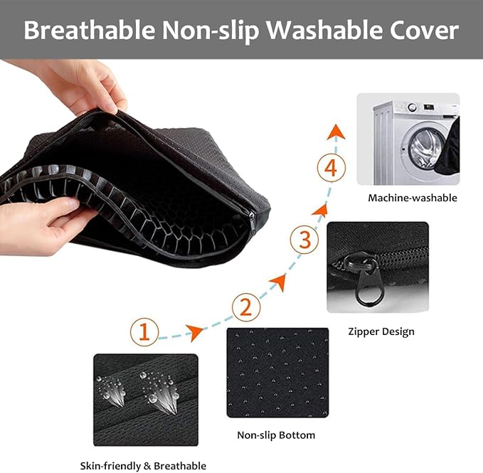Gel Seat Cushion, Jumbo&Thick Gel Cushion Chair Pads - Image 5