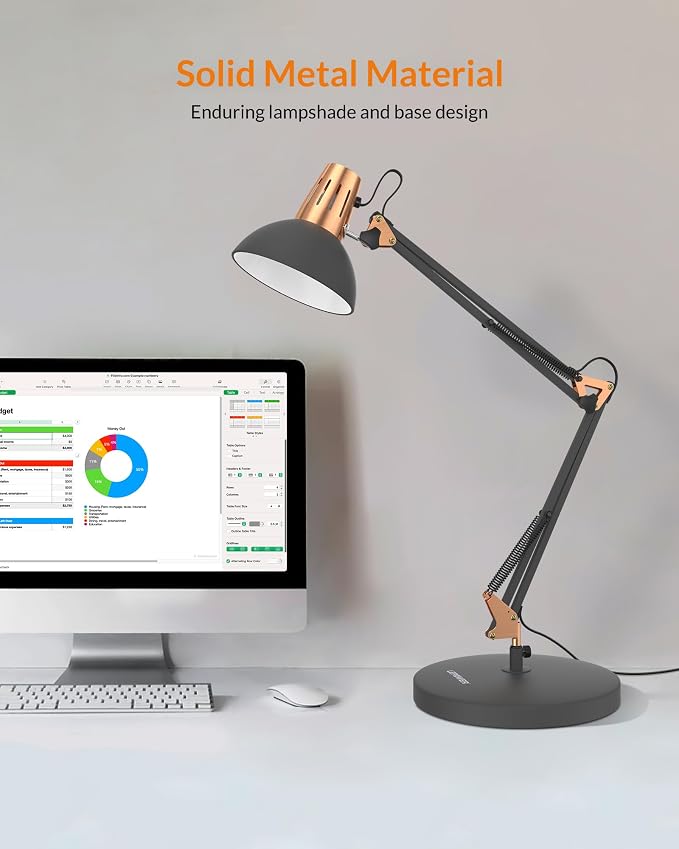 LEPOWER Metal Desk Lamp, Adjustable Goose Neck Architect Table Lamp - Image 3