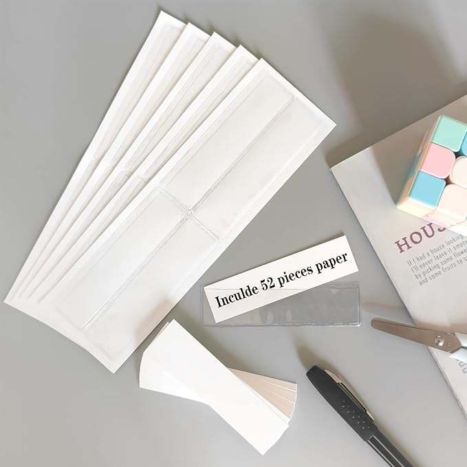 Self Adhesive Label Holders, ELEMGULY 52 Pcs Adhesive Shelf Tag Shelf Label - Image 7