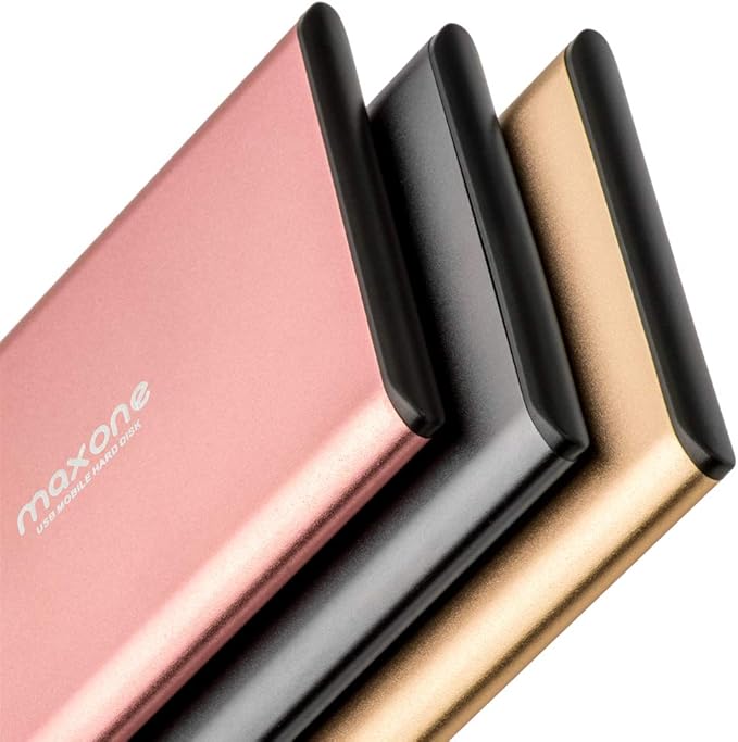 Maxone 1TB Ultra Slim Portable External Hard Drive HDD USB 3.0 Compatible with PC, Laptop, Rose Pink-DeskLoop Office