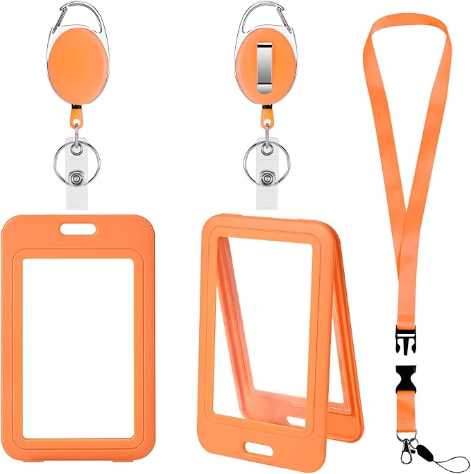 ID Badge Holders and Retractable Reel Clips, Lanyard by Unknown