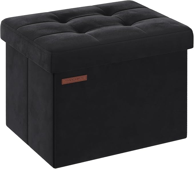 SONGMICS Storage Ottoman, Foldable Small Ottoman Foot Rest, 12.2 x 16.1 Inches by Unknown