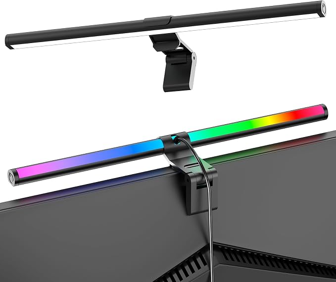 RGB Monitor Light Bar, Eye-Care Dual Light Reading Screen Lamp, 9 Modes Gaming by SAMPHON