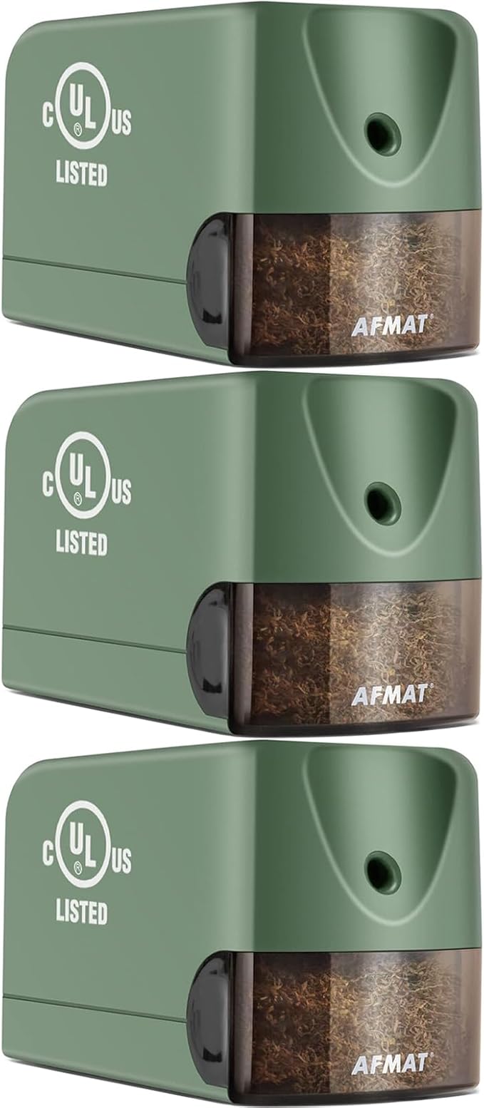 AFMAT 3 Pack Electric Pencil Sharpener, Heavy Duty Pencil Sharpener by AFMAT
