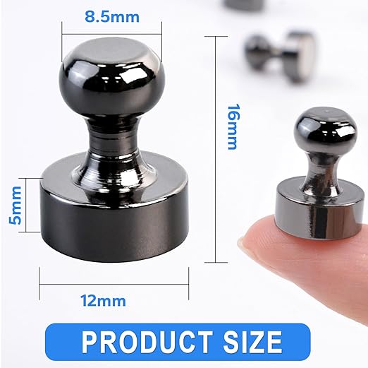 30 Pack Strong Fridge Magnets Refrigerator Magnets for Whiteboard Small Magnets Push Pin Tiny Magnetic Neodymium for Office Classroom Kitchen Home Black-DeskLoop Office