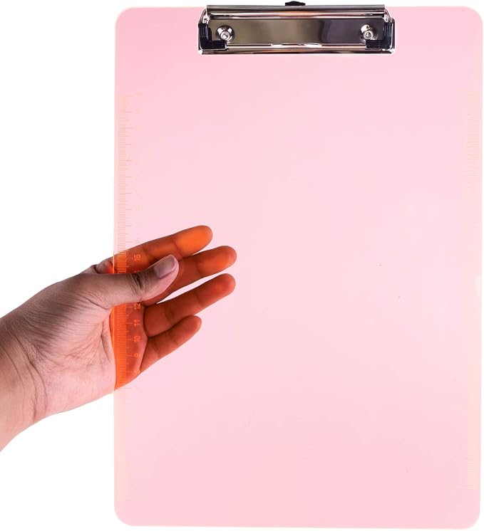 Super Z Outlet Slim Plastic Transparent Thin Lightweight Colorful Fun Clipboard - Image 4