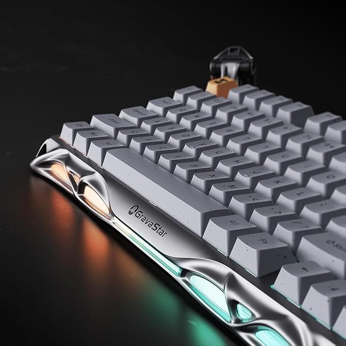 GravaStar Mercury K1 Pro Wireless Gaming Keyboard, Aluminum Alloy, 75% Layout Custom Keyboard, Designed for Durability & Unique Aesthetic (Gray)-DeskLoop Office