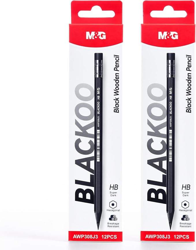 M&G BLACKOO Series HB Wood-Cased Pencils, Bulk Black Pencils - Image 9