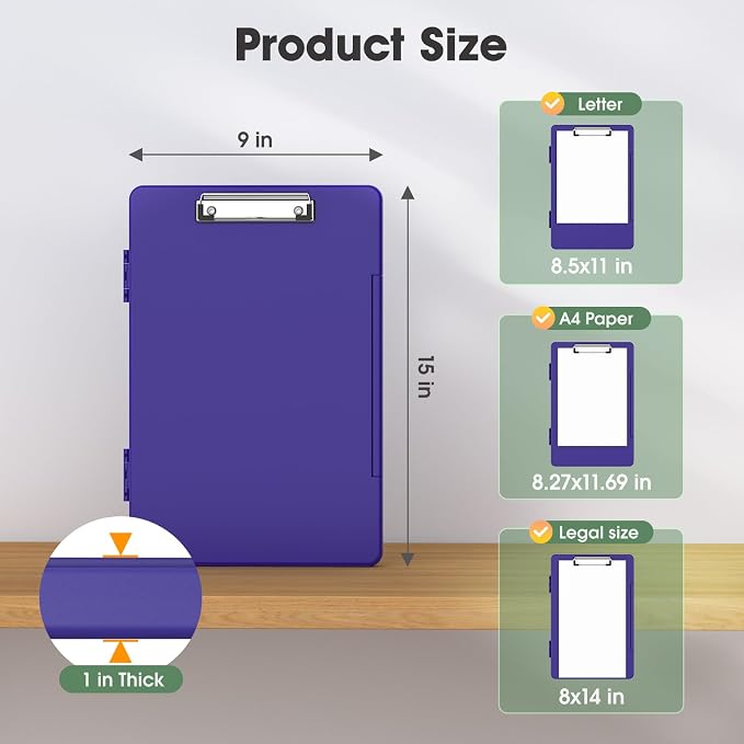 Legal Size Clipboard with Storage, 8.5 x 14 Clip Board, Folio & Side-Opening - Image 3