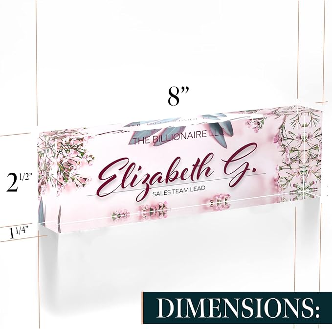 Desk Name Plate Personalized, Custom Name Plates, 2½/x8 Inches, Thick - Image 7