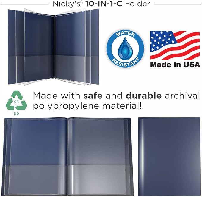 Nicky's® Multi Pocket Organizer, 10 or 14 Page Folder, Waterproof, Patented - Image 5
