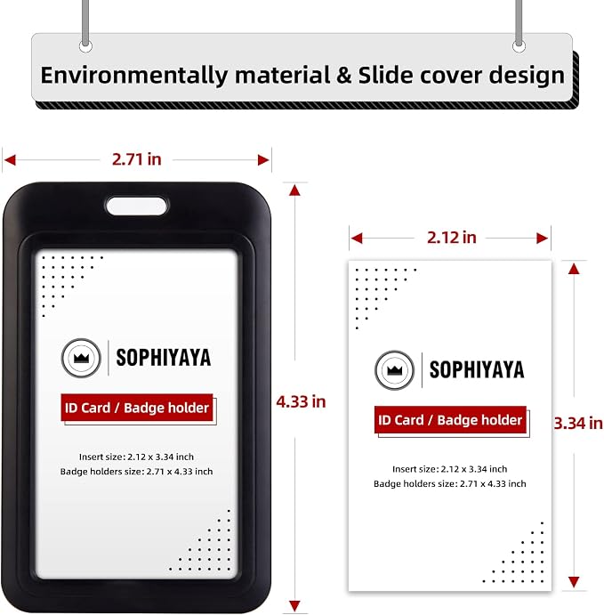 12 Pack Sliding ID Badge Holder - Image 2