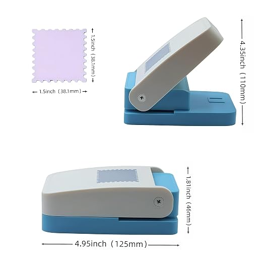 1.5 inch Ware Square Postage Stamp Punch Craft Lever Punch Handmade Paper Punch - Image 3