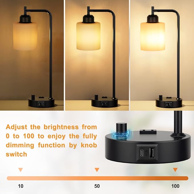 Industrial Bedroom Table Lamps for Bedside - Image 2