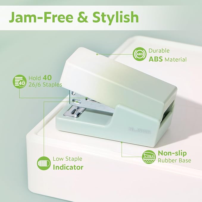 NUSIGN Mini Stapler with 830 Staples, Small Cute Desk Staplers, 25 Sheet - Image 4