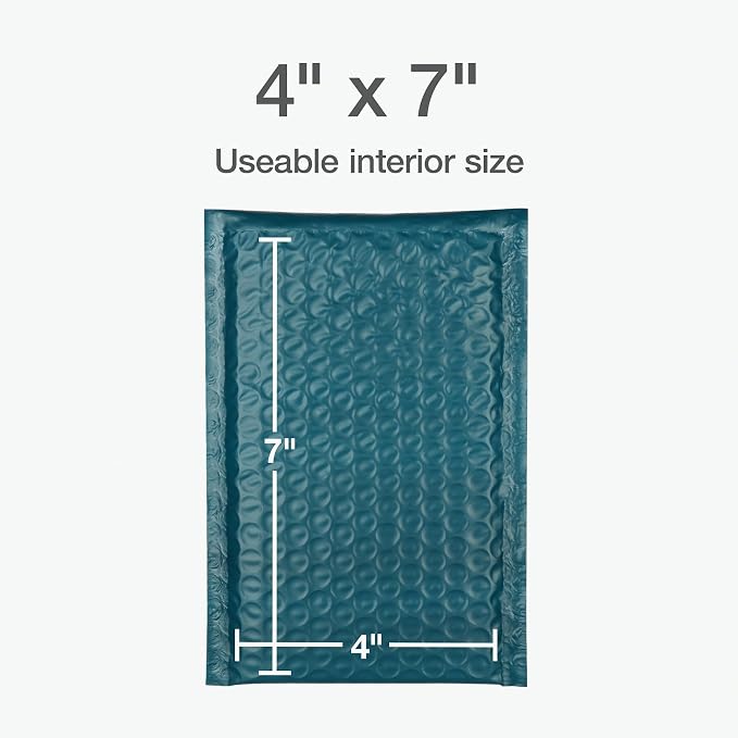Quality Park Bubble Mailers, 4 x 8 Shipping Envelopes, Small Blue Padded - Image 6