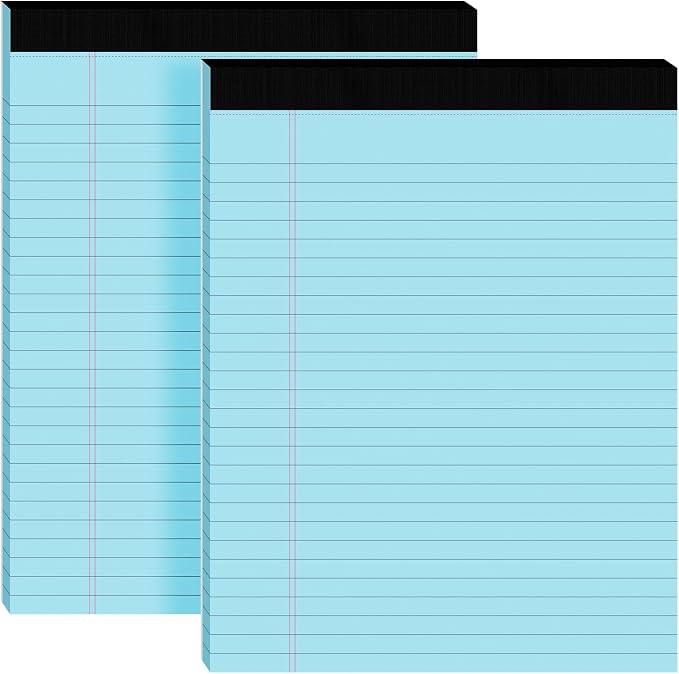 2pcs Legal Pads 8.5 x 11, Notepads 8.5 x 11 Inch, 30 Sheets/Pack, Perforate by Ciphyfee