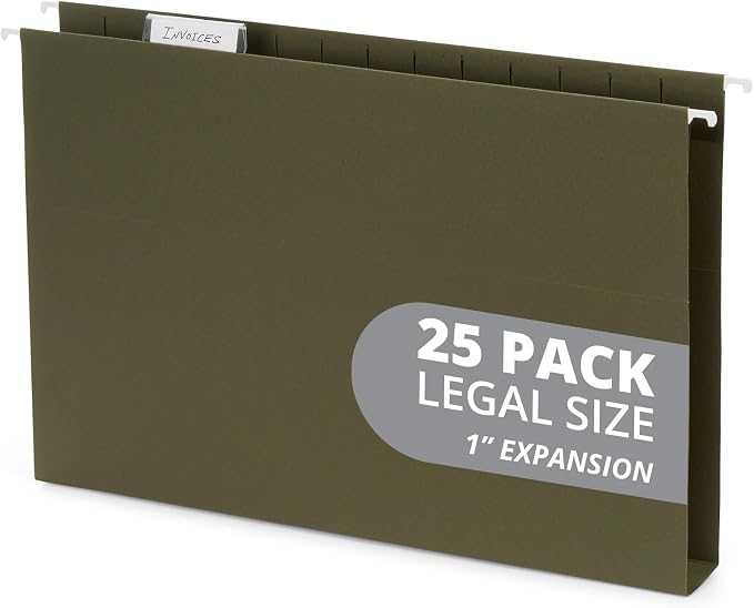 25 Blue Summit Supplies Legal Size Hanging File Folders by BlueSummitSupplies