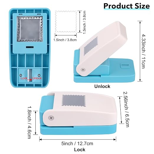2 Pcs Stamp Punch, 1 inch Square Stamp Punches & 1.5 Large Squares Postage - Image 3