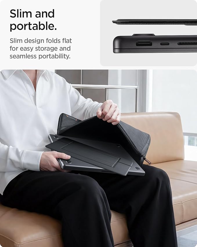 Spigen Slim Fold Portable Laptop Stand Foldable Ergonomic Angle Lift Anti-Slip - Image 5