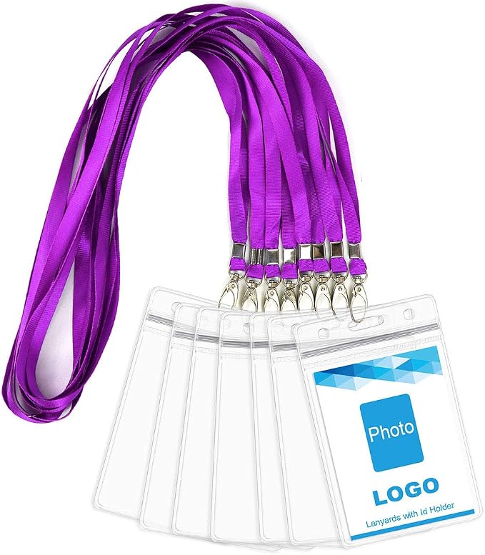 Lanyard with ID Holder 50 Pcs Waterproof Name Tag Badge ID Card Holders ID Pass by BirdFiy