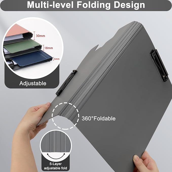 SFLHHDM 5 PCS Clipboard Foldable, 360°Cover Folder Plastic Clipboards - Image 6