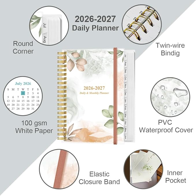 2026-2027 Daily & Monthly Planner, One Page Per Day, Daily Planner 2026-2027 - Image 2