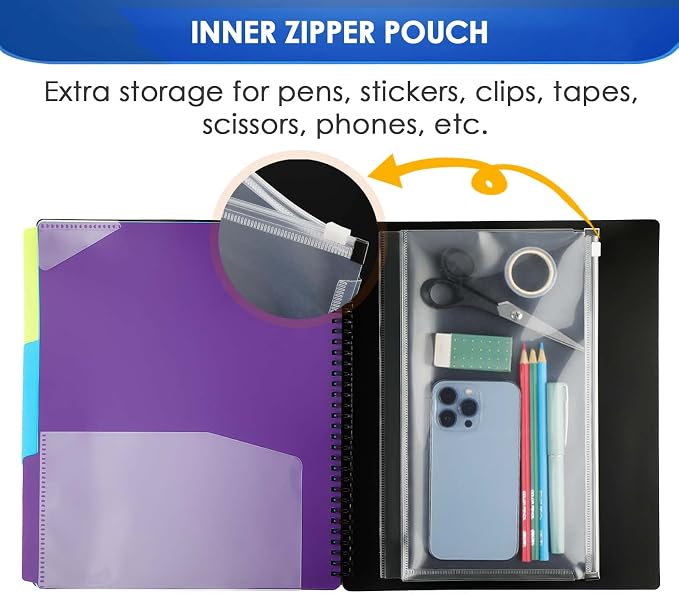 KTRIO 24 Pocket Project Organizer, Letter Size Spiral Binder, Letter Size Fit - Image 6