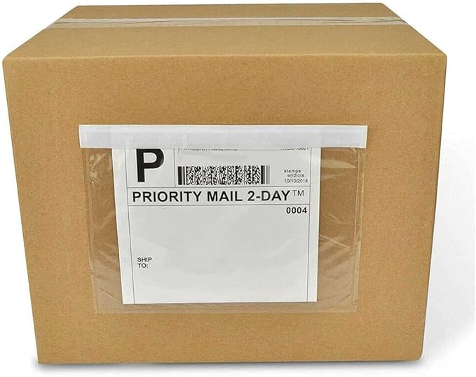 7.5'' x 5.5'' Packing List Pouches, Shipping Label Envelopes Clear Adhesive Top - Image 5