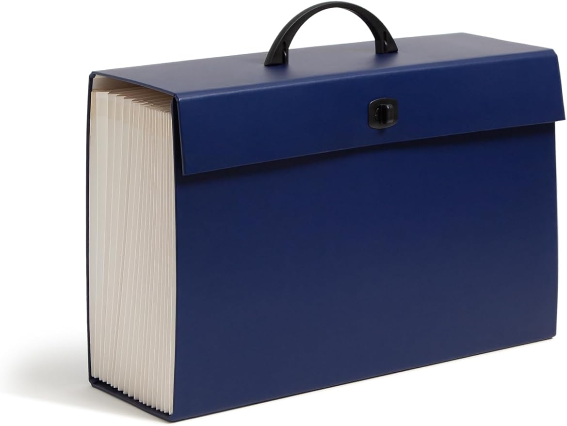 Smead Portable Expanding File Box, 19 Pockets, Blank Tabs, Printed Labels - Image 4
