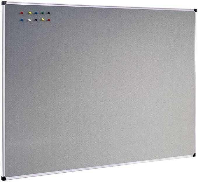 XBoard Bulletin Board 36 x 24 inch, Grey Fabric & Cork Board 3' x 2' with Sliver Aluminum Framed for Home Office School Pin Collections-DeskLoop Office