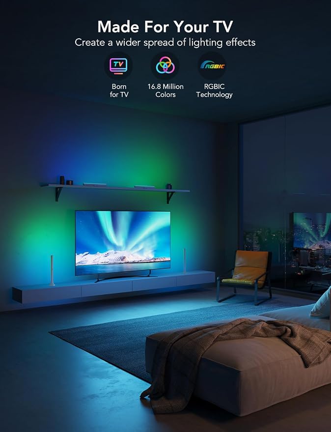 Govee RGBIC Light Bars, 15 Inches WiFi TV Backlight Suitable - Image 2
