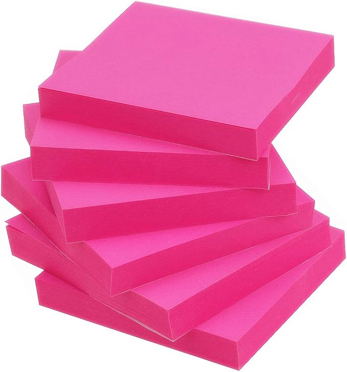Early Buy Sticky Notes 3x3 Self-Stick Notes Rose Red Color 6 Pads, 100 Sheets/Pad-DeskLoop Office