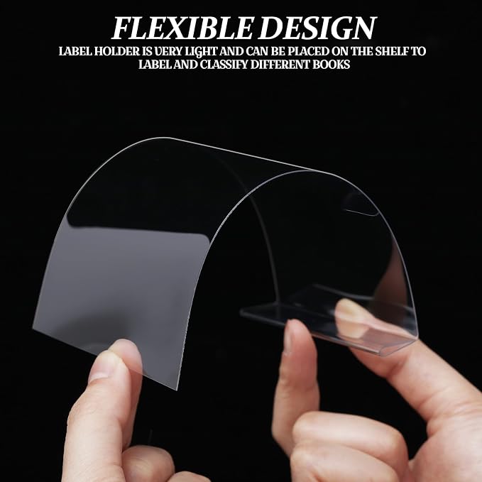 Containlol 30 Pcs Moveable Shelf Label Holders Clear Transparent Plastic - Image 4