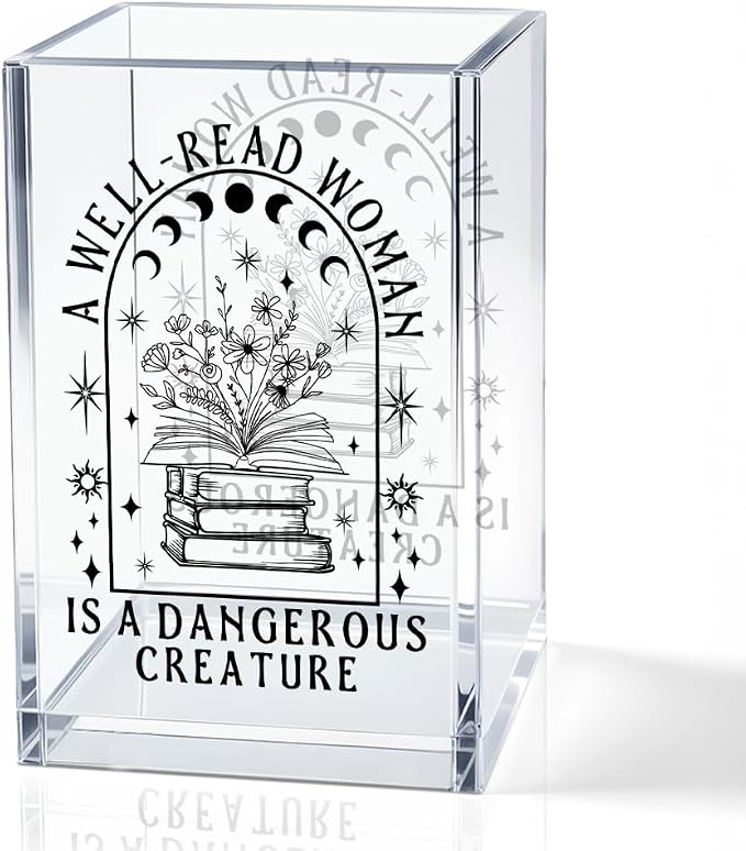 QYUVK A Well-read Woman Is A Dangerous Creature Acrylic Pencil Holder Cup by QYUVK