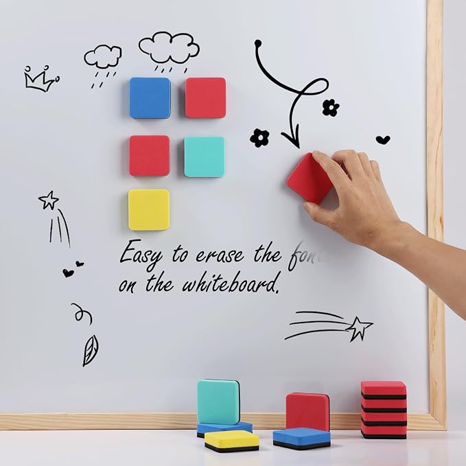 XKDOUS 12 Pack Dry Erase Eraser, Magnetic Whiteboard Eraser, Small White Board - Image 5