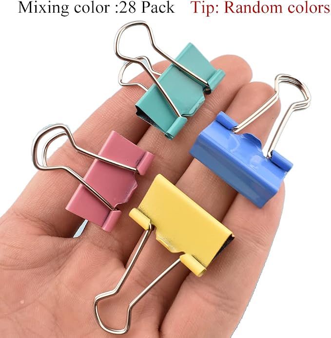 HAHIYO Binder Clips Paper Clamps Spring Steel Sturdy 0.98 inches Width 0.31 - Image 7