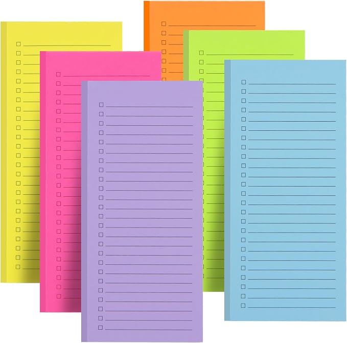 6 Pack Magnetic Notepads, Notepads Grocery List Magnet Pad by FLIPPED