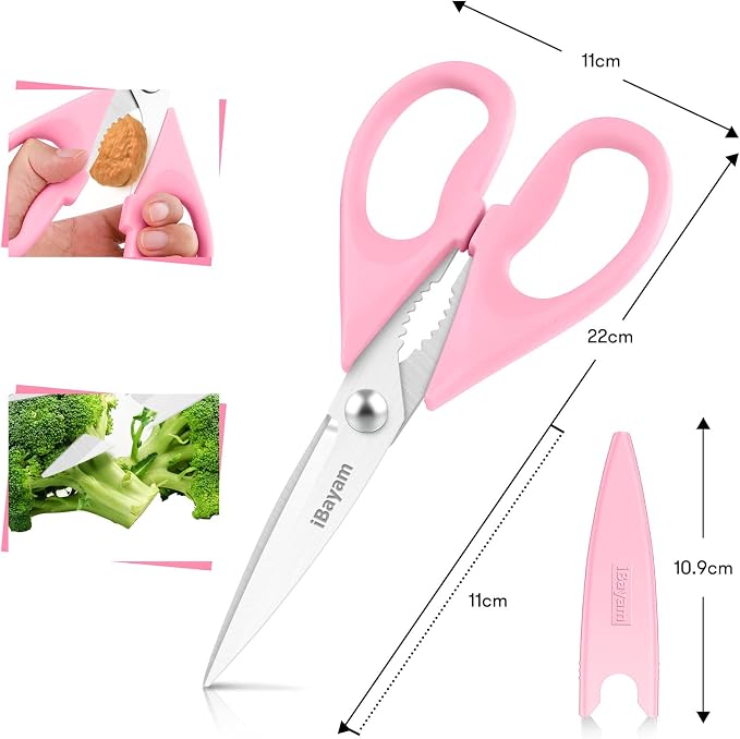 iBayam All Purpose Kitchen 2 Pack Heavy Duty Food Meat Poultry Shears - Image 3